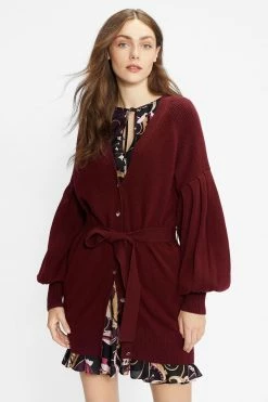 Ted Baker Purple Ttiiaa Pleat Detailed Longline Cardigan