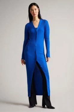 Ted Baker Blue Nardaa Brt-Blue Longline Cardigan -tedbaker Shop Online unnamed file 5973