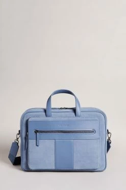 Ted Baker Blue Tyrese Suede T Document Bag