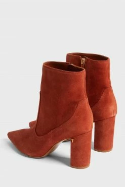 Ted Baker Womens Tan Brown Nyshaa Suede Block Heel Ankle Boots -tedbaker Shop Online unnamed file 5999