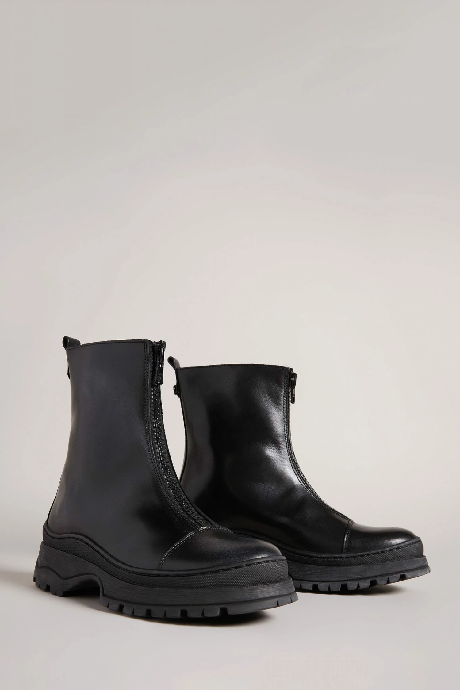 Ted Baker Black Aurelya Black Zip Front Chunky Boots 4 Ted Baker Black Aurelya Black Zip Front Chunky Boots - Image 2