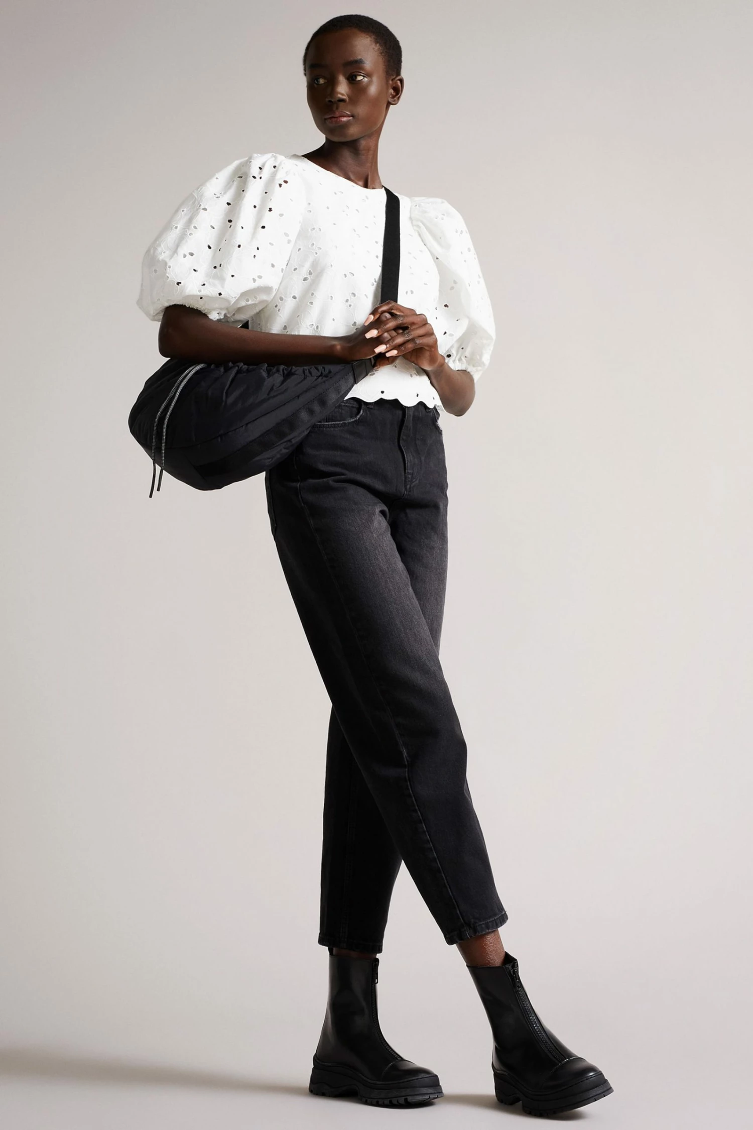 Ted Baker Black Aurelya Black Zip Front Chunky Boots 7 Ted Baker Black Aurelya Black Zip Front Chunky Boots - Image 5