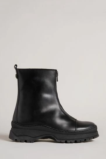 Ted Baker Black Aurelya Black Zip Front Chunky Boots 8 Ted Baker Black Aurelya Black Zip Front Chunky Boots - Image 6