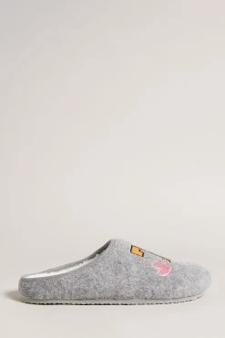 Ted Baker Grey Tebee Branded Mule Slippers
