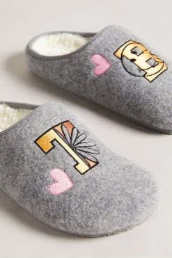 Ted Baker Grey Tebee Branded Mule Slippers -tedbaker Shop Online unnamed file 6072