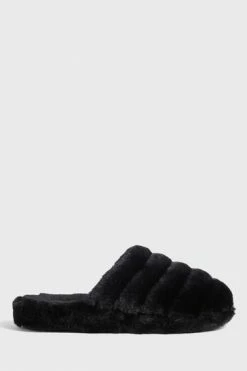 Ted Baker Black Lopsey Faux Fur Mule Slippers -tedbaker Shop Online unnamed file 6079