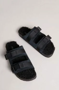 Ted Baker Dougie Black Suede Nylon Clip Two Strap Slippers -tedbaker Shop Online unnamed file 6092
