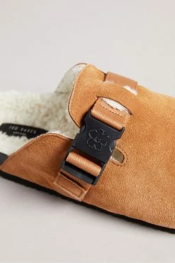 Ted Baker Brown Ruefus Suede Nylon Clip Mule Slippers -tedbaker Shop Online unnamed file 6095