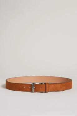 Ted Baker Tible Brown Corduroy Suede Belt