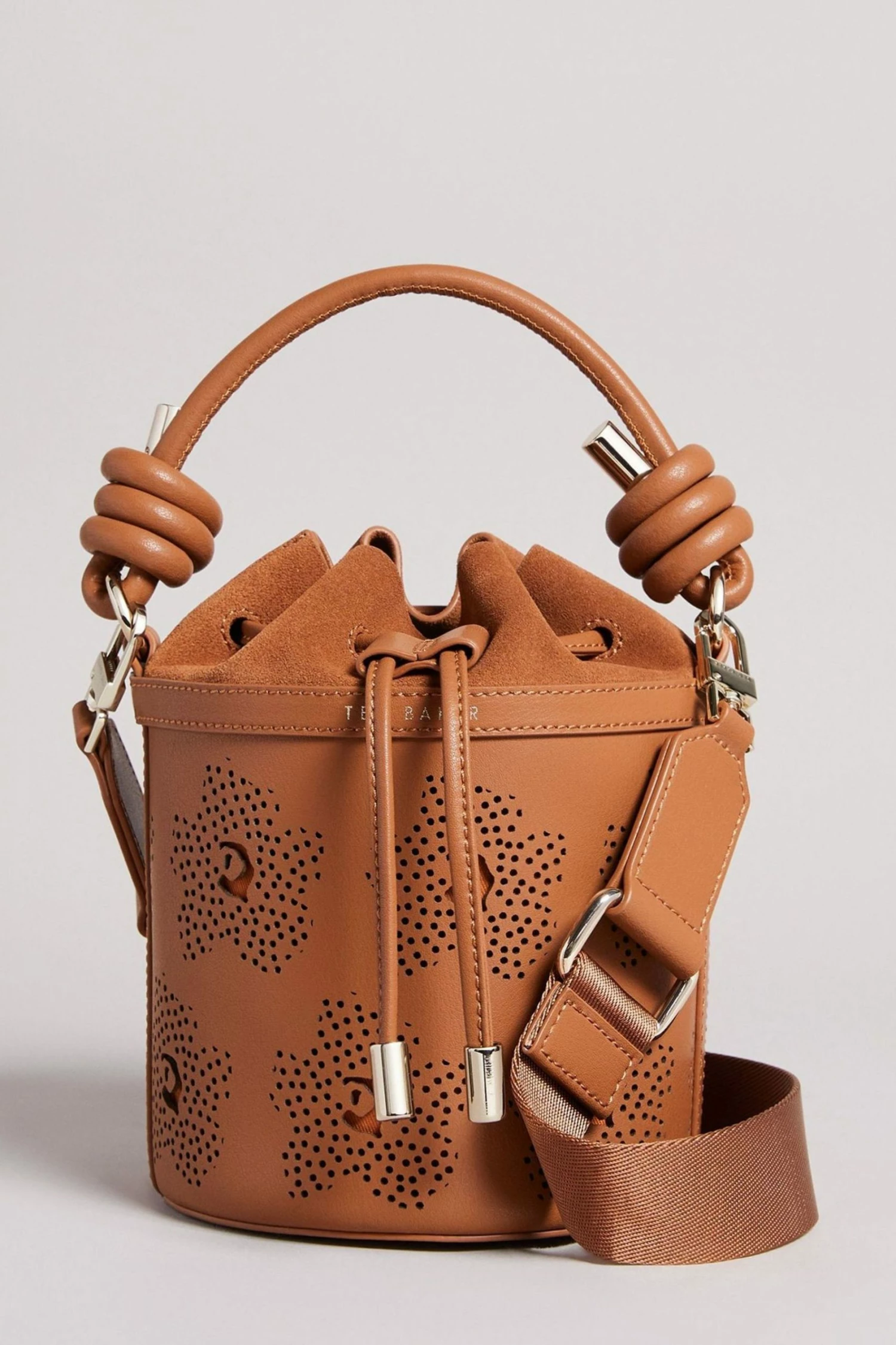 Ted Baker Brown Tyahla Floral Laser Cut Detail Bucket Bag 3 Ted Baker Brown Tyahla Floral Laser Cut Detail Bucket Bag