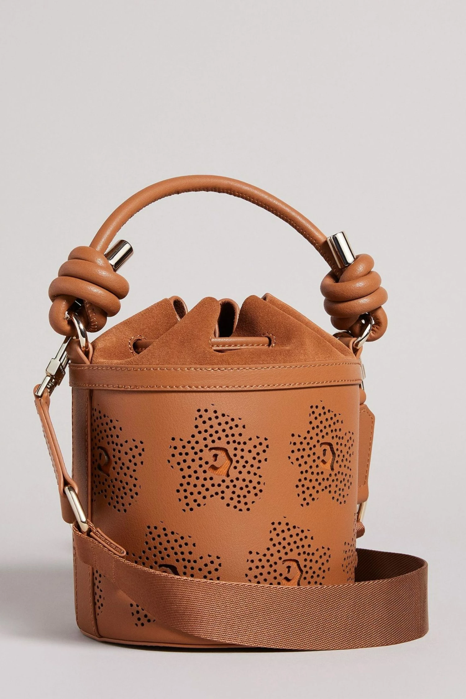 Ted Baker Brown Tyahla Floral Laser Cut Detail Bucket Bag 4 Ted Baker Brown Tyahla Floral Laser Cut Detail Bucket Bag - Image 2