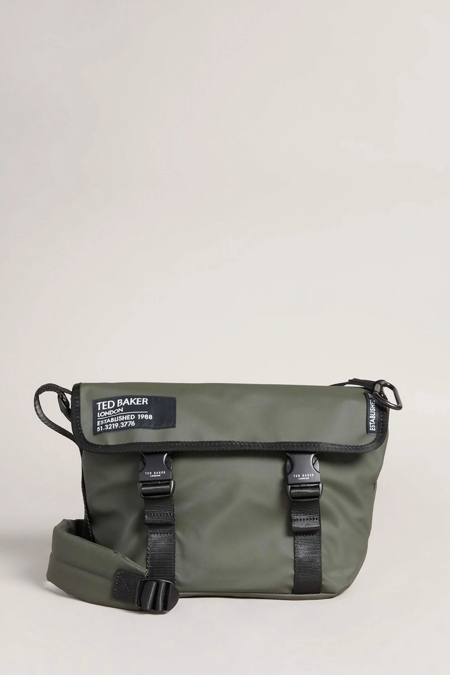 Ted Baker Mens Green Running Rubberised Crossbody Bag 3 Ted Baker Mens Green Running Rubberised Crossbody Bag