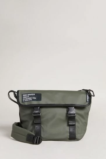 Ted Baker Mens Green Running Rubberised Crossbody Bag 7 Ted Baker Mens Green Running Rubberised Crossbody Bag - Image 5
