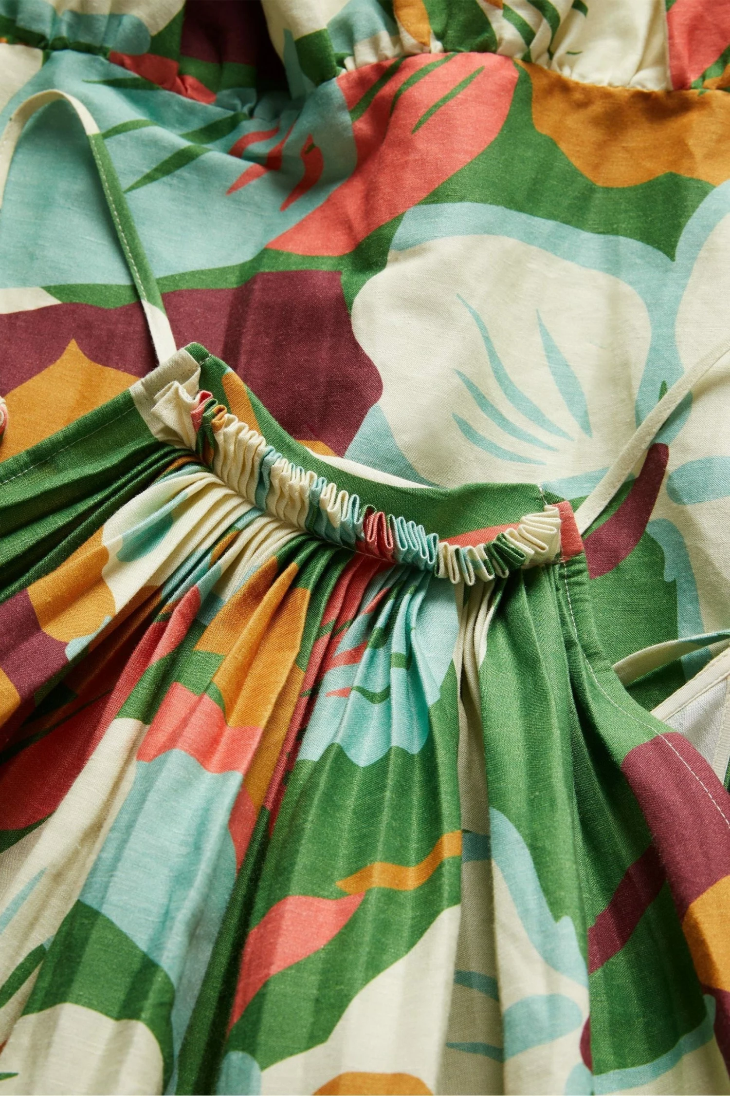 Ted Baker Green Dulina Strappy Linen Maxi Dress With Pleat Detail 5 Ted Baker Green Dulina Strappy Linen Maxi Dress With Pleat Detail - Image 3