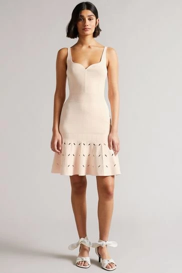 Ted Baker Ambyr Pink Full Needle Stitch Detailed Hem Mini Dress 8 Ted Baker Ambyr Pink Full Needle Stitch Detailed Hem Mini Dress - Image 6