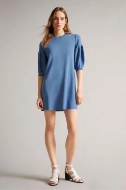 Ted Baker Womens Blue Feyah Lt- Full Needle Puff Sleeve Dress -tedbaker Shop Online unnamed file 871