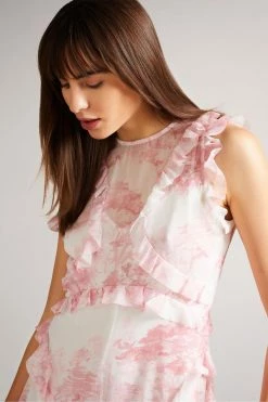 Ted Baker Kenedi Dusky Pink Sleeveless Waterfall Mini Dress -tedbaker Shop Online unnamed file 875
