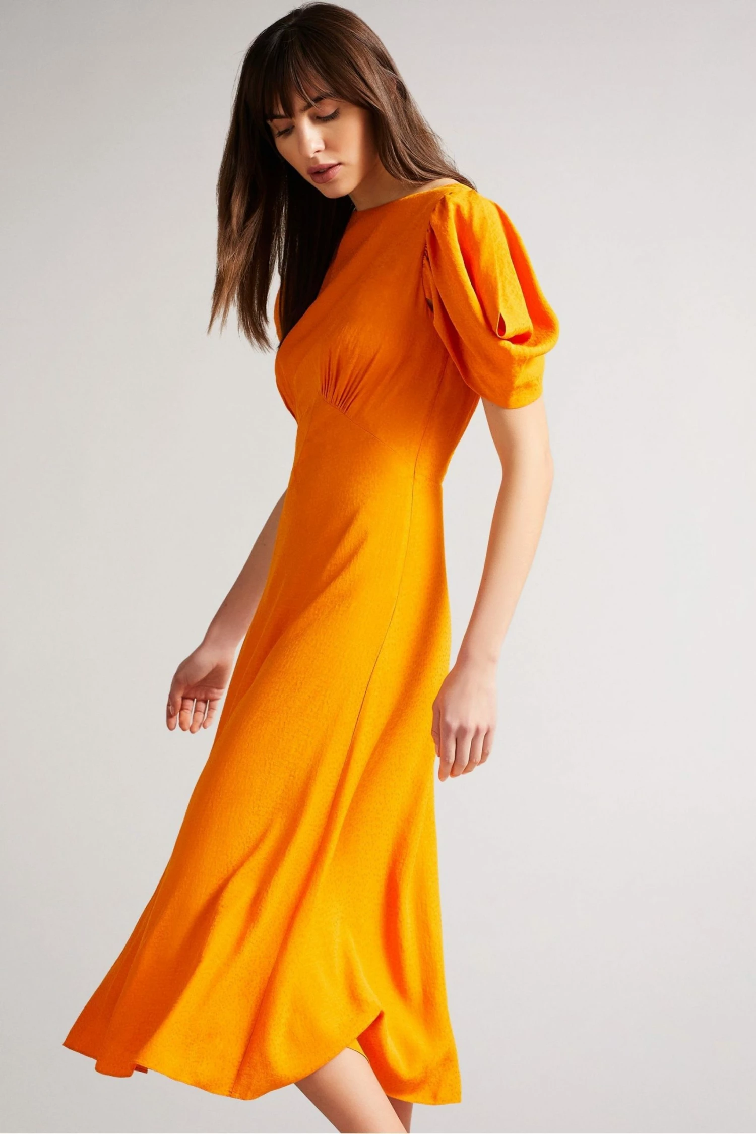 Ted Baker Tulipi Orange Panelled Midi Tea Dress 5 Ted Baker Tulipi Orange Panelled Midi Tea Dress - Image 3