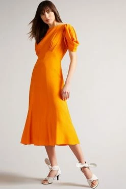 Ted Baker Tulipi Orange Panelled Midi Tea Dress 13 Ted Baker Tulipi Orange Panelled Midi Tea Dress -tedbaker Shop Online unnamed file 888