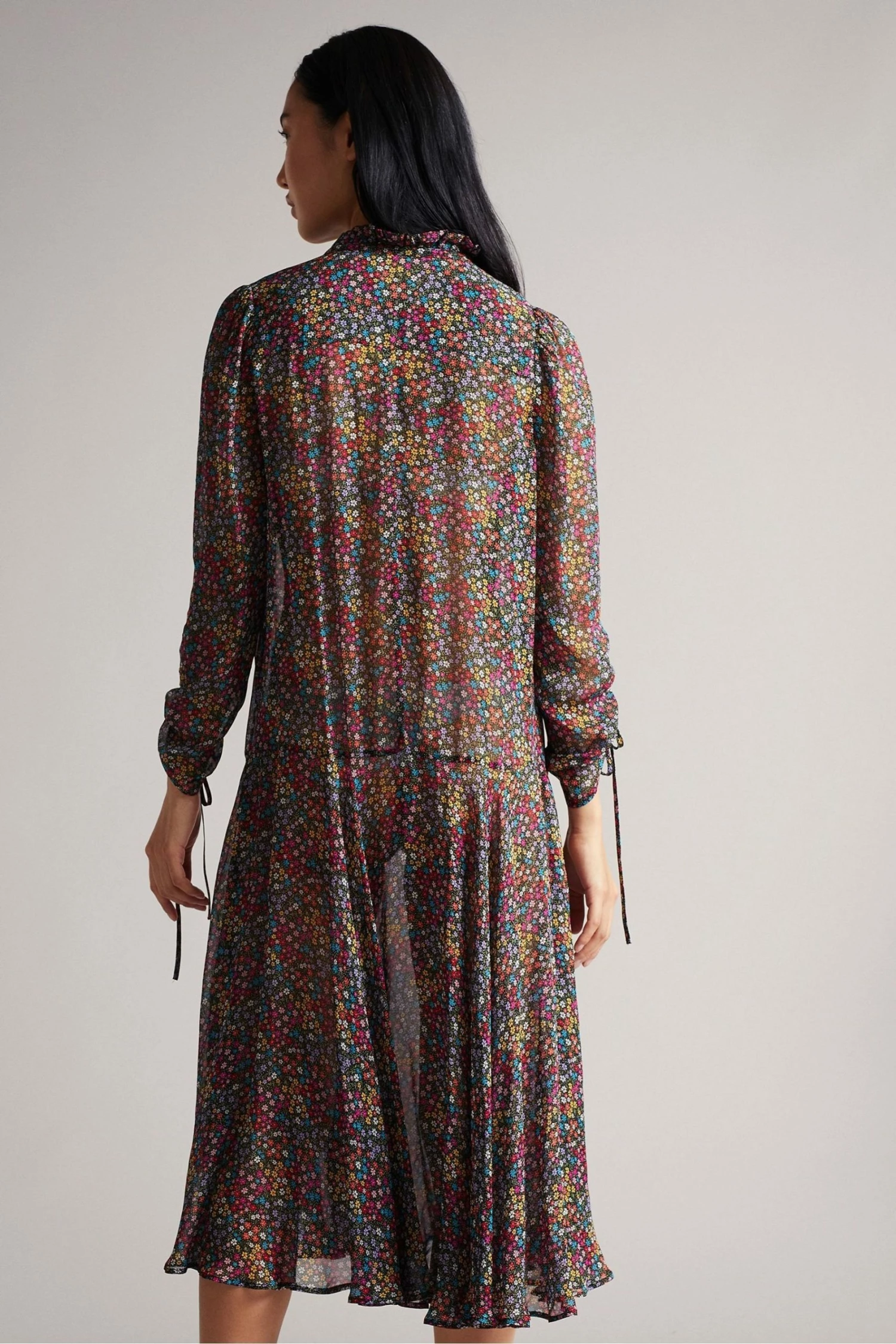 Ted Baker Black Bevlia Dropped Waist Midi Dress 4 Ted Baker Black Bevlia Dropped Waist Midi Dress - Image 2