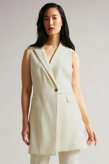 Ted Baker Cream Joannid Sleeveless Blazer Mini Dress 8 Ted Baker Cream Joannid Sleeveless Blazer Mini Dress - Image 6