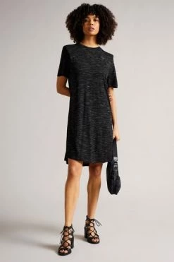 Ted Baker Julina Grey T-Shirt Dress With Shoulder Detail -tedbaker Shop Online unnamed file 975